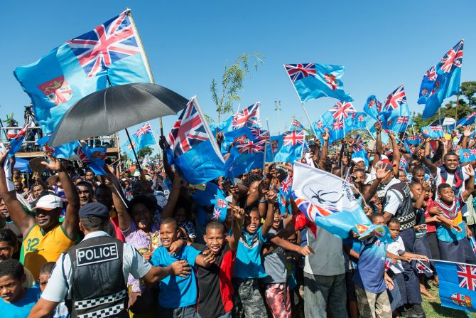Thousands of Fijians turned out to greet the men's rugby sevens team which returned home with Olympic gold.