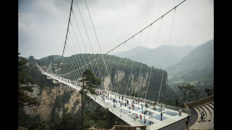 Israeli architectural firm Haim Dotan has never been one to shy away from a challenge, and the Zhangjiajie Grand Canyon Glass Bridge is in a league of its own. Inspired by the movie "Avatar" and its fictional world, the suspended bridge is composed of glass panels and can hold up to 800 visitors at a time. The bridge opened for a short stint in August 2016, but closed when it was <a href="index.php?page=&url=http%3A%2F%2Fedition.cnn.com%2F2016%2F09%2F02%2Ftravel%2Fchina-zhangjiajie-glass-bridge-closed%2F" target="_blank">"overwhelmed by the number of visitors."</a> When it reopens in 2017, the structure will be the longest glass pedestrian bridge in the world, stretching 1,250 feet and hovering nearly 1,000 feet above Zhangjiajie Grand Canyon, a UNESCO World Heritage Site. 