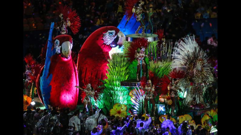 A colorful float is seen during the closing ceremony on Sunday, August 21.