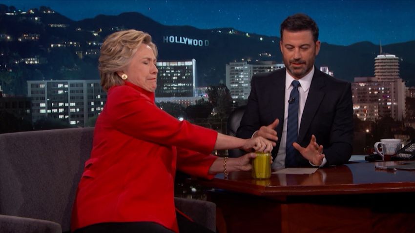 Clinton Jimmy Kimmel Live pickel jar