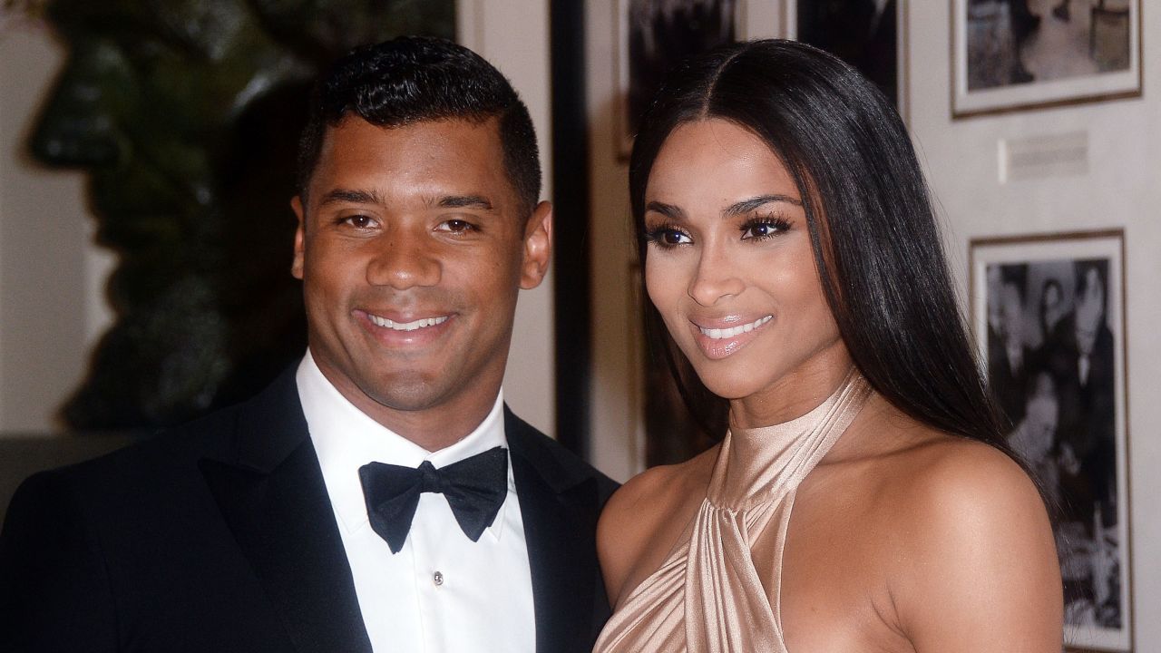 Russell Wilson and Ciara at the State dinner in honor of Japan's Prime Minister in April 2015 at the White House.