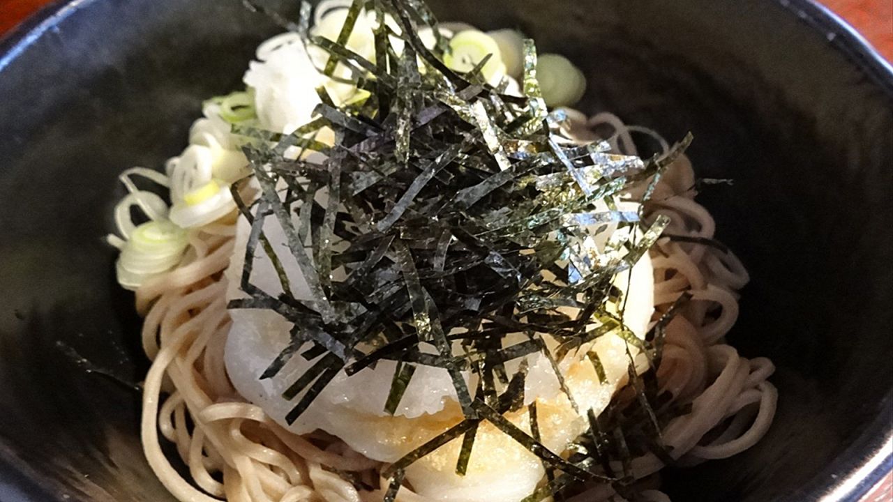 Soba is Japanese buckwheat noodles. It can be served cold as zaru-soba or hot in a dashi broth. Te-uchi (hand-beaten) soba offers the best firm-to-the-bite texture.