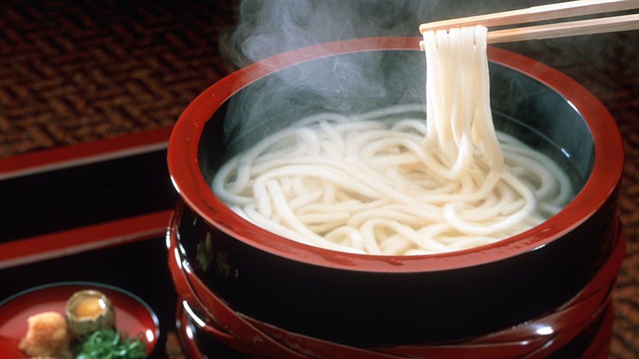 A bowl of Sanuki udon noodles.