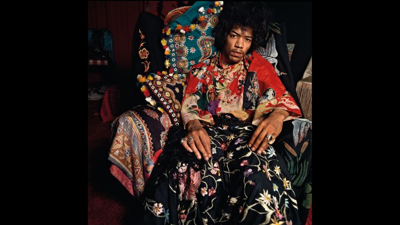 Rock legend Jimi Hendrix poses for a photo for Sunday Times magazine. Famed photographer Terence Donovan shot this in August 1967, and it's just one of the many iconic images from his latest book, <a href="https://www.damianieditore.com/en-US/product/579" target="_blank" target="_blank">"Terence Donovan: Portraits."</a>