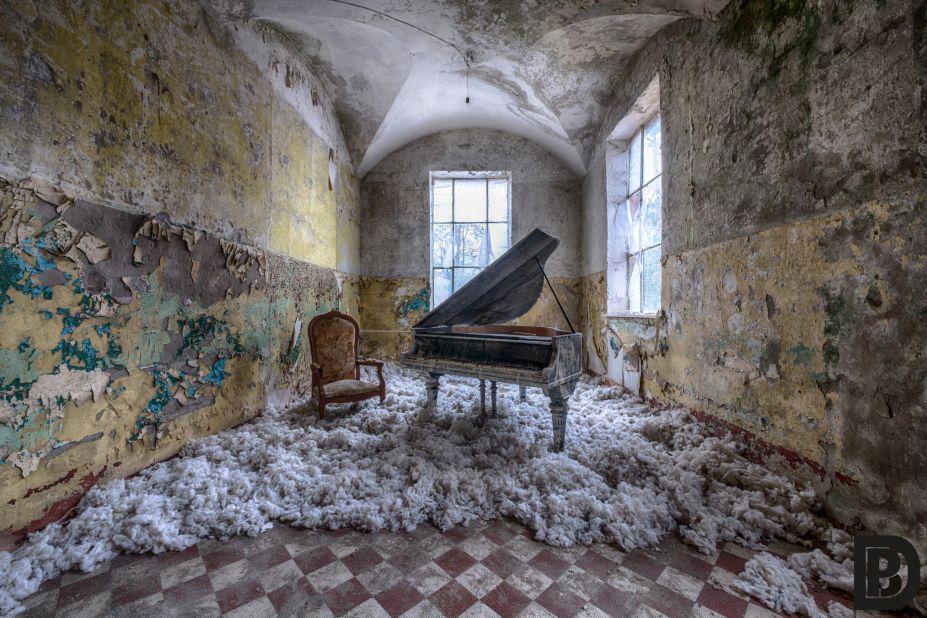 A piano sits in a room at an abandoned sanatorium in Germany. During WWII, injured Germans were treated here -- including Adolf Hitler. It's now being renovated. 