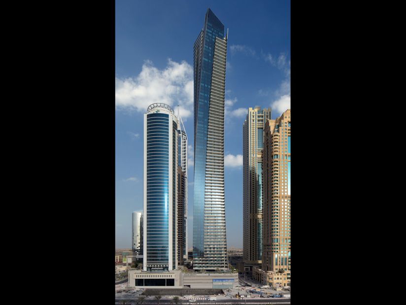 A residential skyscraper in Dubai Marina, Ocean Heights stands 310 meters (1,017 feet) tall and has 83 floors. The tower is the second highest twisting tall building that's been completed and was designed by American architect, Andrew Bromberg from Aedas.