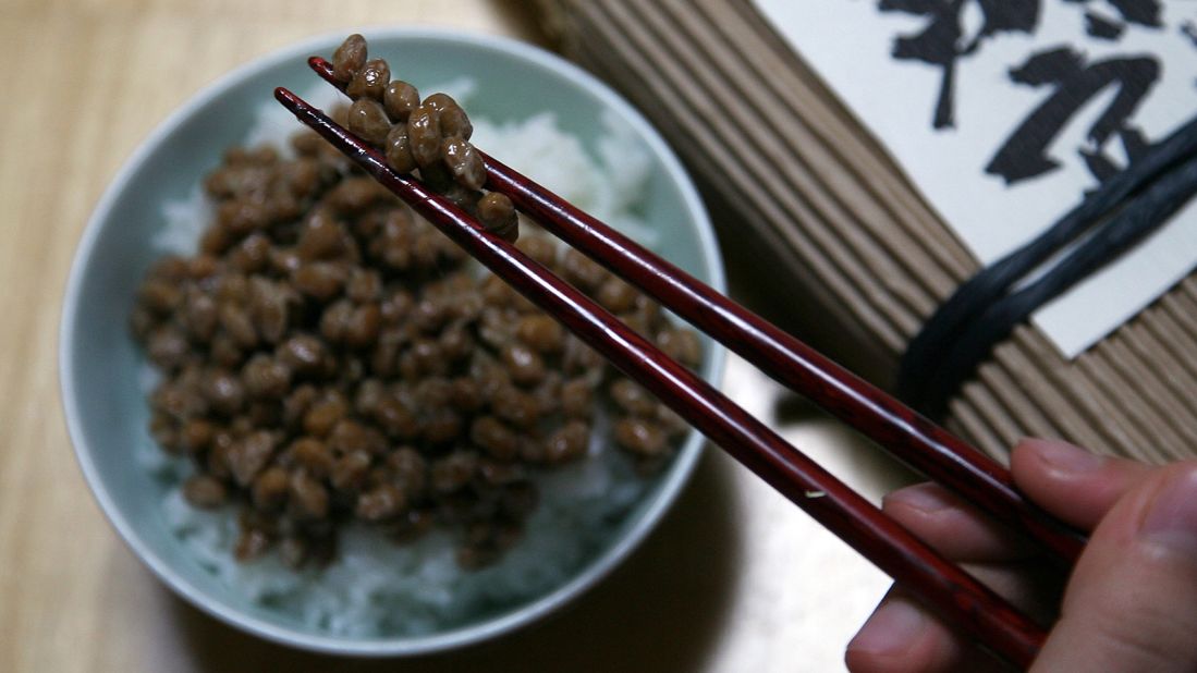 The steamed fermented soybeans have a pungent aroma, slimy texture and unique taste that people either love or hate. 