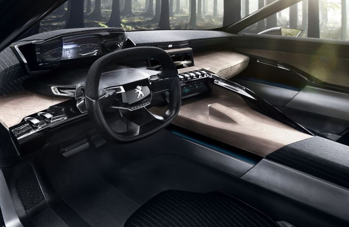 The cabin of the Exalt is almost pure fantasy - although it showed how Peugeot hopes to incorporate elements like wood and even stone in its future vehicles.
