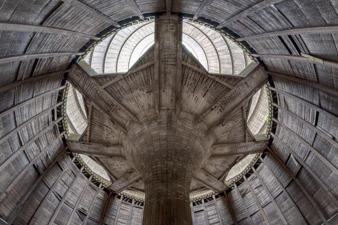 Precious stood under a cooling tower to take this shot. 