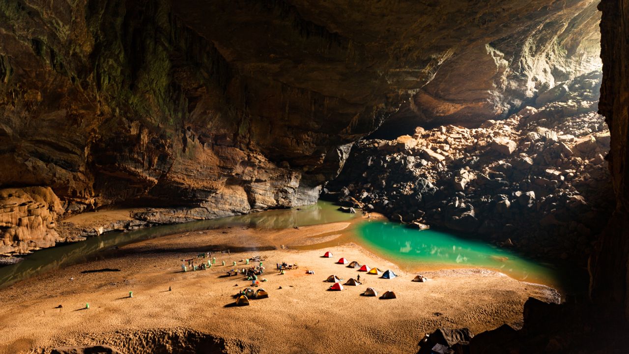 Campsite in the cave: Hang Son Doong expeditions are physically demanding.