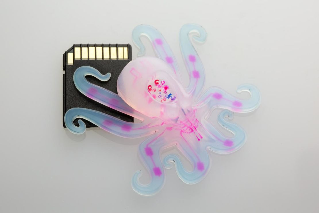 Octobot is slightly bigger than an SD memory card.