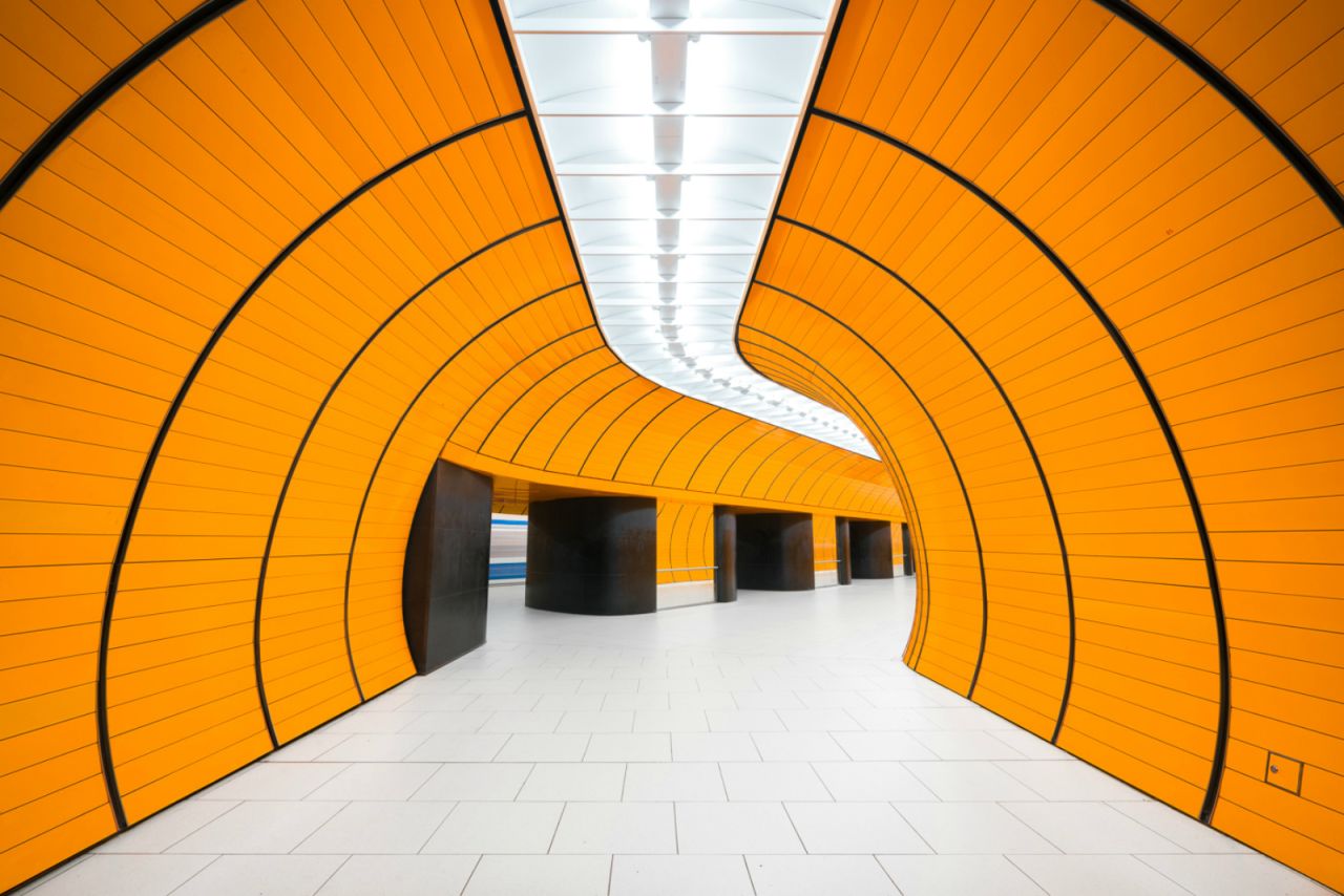 Photographer Chris Forsyth wants us to appreciate the everyday beauty in our transit systems. He's spent two years photographing overlooked underground architectural masterpieces. Pictured: Marienplatz, Munich. <br />