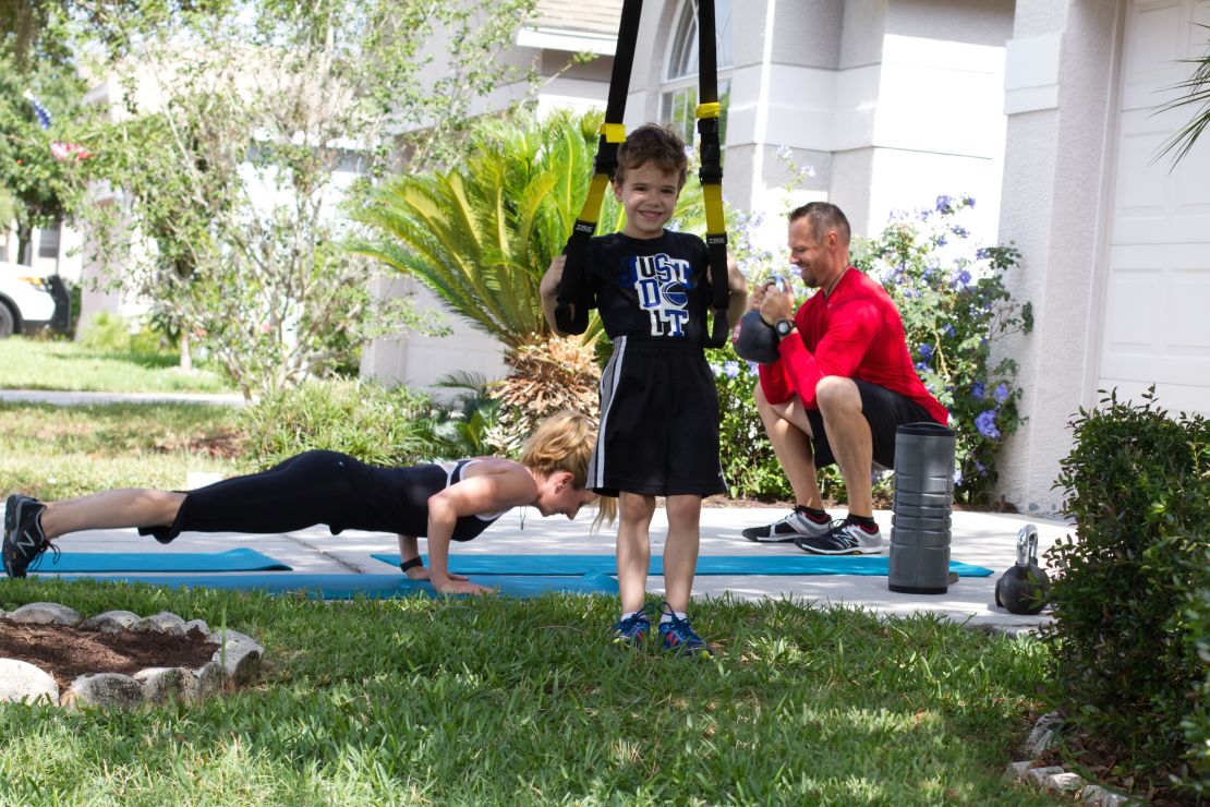 Working out became a fun family bonding experience.