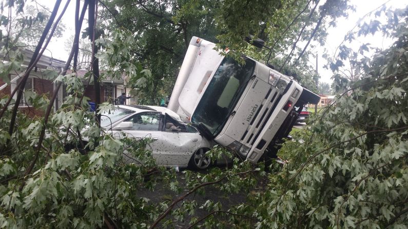 Two vehicles are badly damaged after a tornado in Kokomo, Indiana, on Wednesday, August 24. Between 15 and 20 people were injured after <a href="http://www.cnn.com/2016/08/24/us/indiana-tornadoes/" target="_blank">three tornadoes struck the city</a> on Wednesday, and multiple structures, including a Starbucks, were destroyed.
