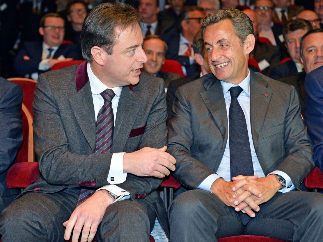 Antwerp Mayor Bart De Wever, left, with former French President Nicolas Sarkozy earlier this year.
