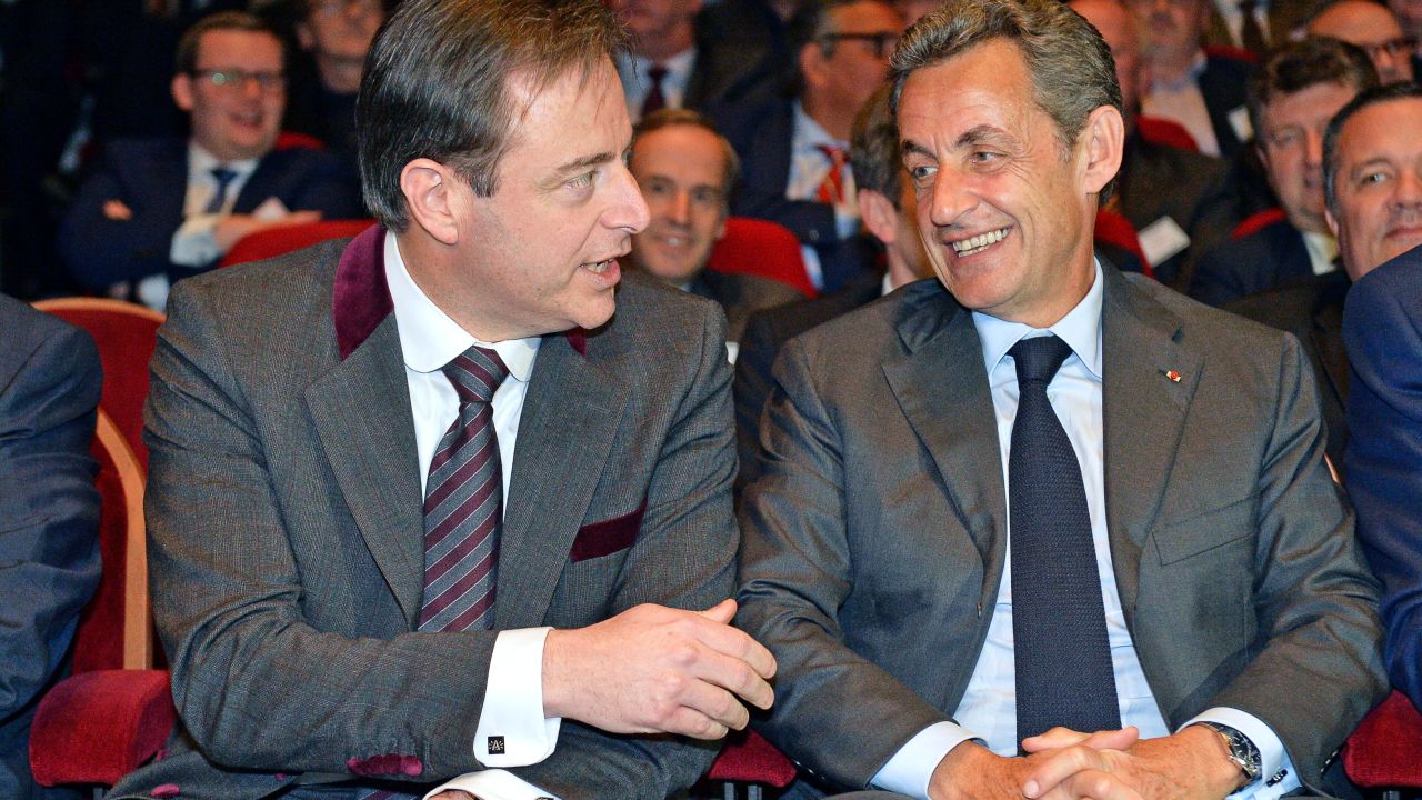 Antwerp Mayor Bart De Wever, left, with former French President Nicolas Sarkozy earlier this year.
