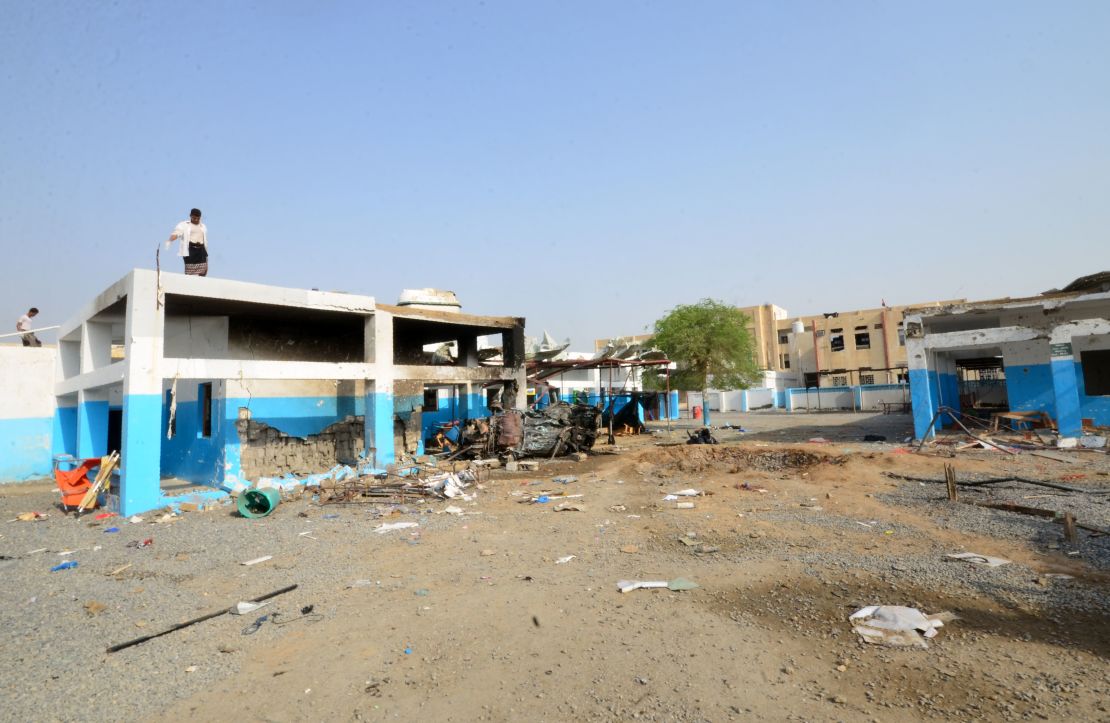 Image taken on August 16 shows damage done to a hospital run by MSF by an airstrike