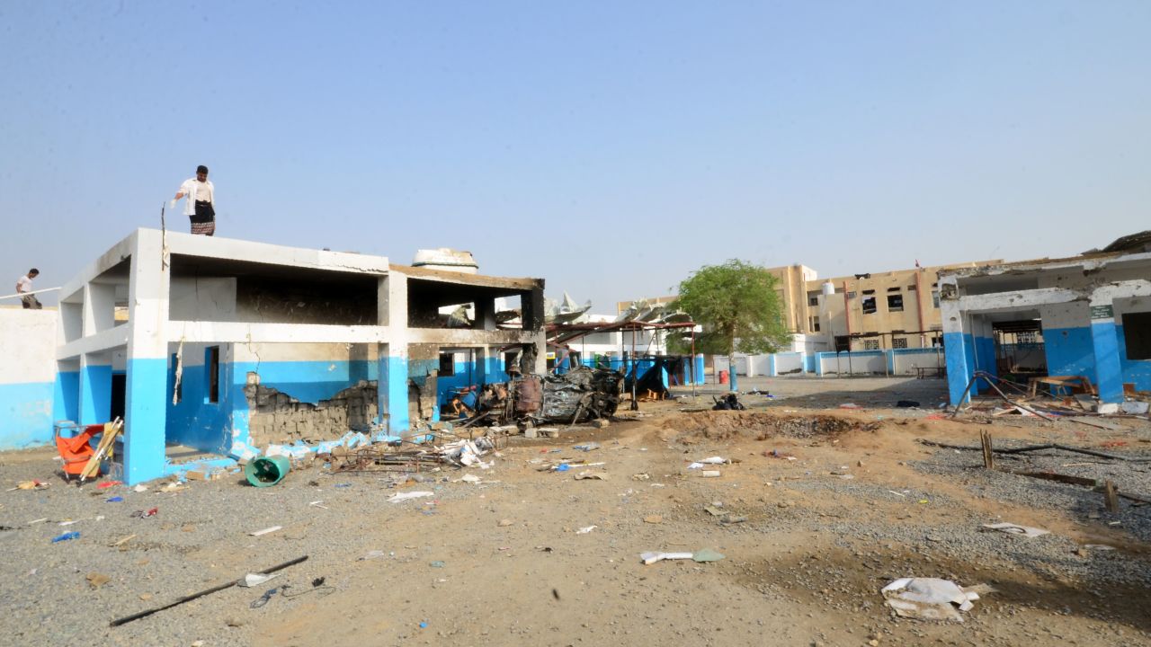This image shows the damage done by an airstrike to a hospital in Yemen, run by MSF, on August 15.