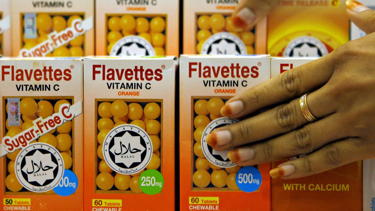 Halal certified Vitamin C at a trade show in Kuala Lumpur.