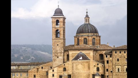 The cathedral in Urbino was one of the sites damaged in Wednesday's earthquake.