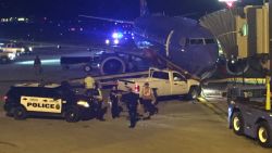 A car was driven into a airplane at Eppley Airfield in Omaha,Nebraska Thursday evening. The car struck the front of the plane prior to boarding, according to sources.