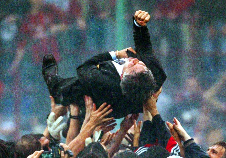 Ancelotti won a host of trophies with Milan during his eight-year spell but only one domestic championship. Players celebrated the 2004 Serie A title by lifting up the coach following a narrow win over Roma, the club Ancelotti had played for with such distinction for many years. 