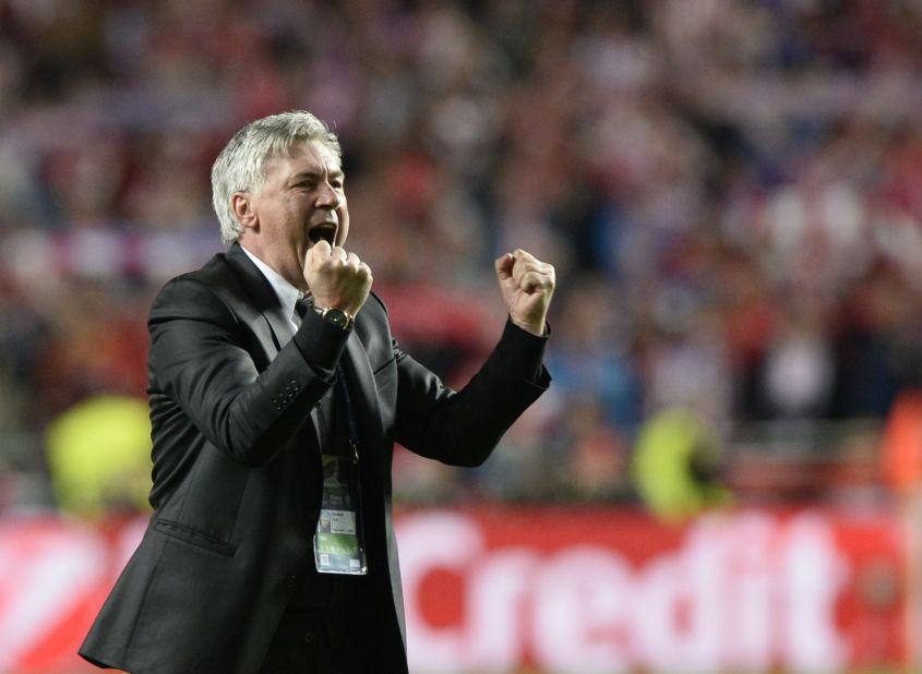 Like all Real coaches, Ancelotti had been brought in to deliver success in the Champions League -- but his target was 'La Decima', the much sought-after tenth success in the competition. Real had failed to win the title for over a decade when Ancelotti was appointed. But in his first season, the Italian delivered the title with defeat of Atletico Madrid -- prompting this reaction at the final whistle from the Italian. 