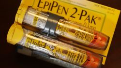 HOLLYWOOD, FL - AUGUST 24:  In this photo illustration, EpiPen, which dispenses epinephrine through an injection mechanism for people with severe allergies, is seen as the company that makes it Mylan Inc. has come under fire from consumers and lawmakers for the price that it is currently charging on August 16, 2016 in Hollywood, Florida.  Reports indicate that the cost of a pair of EpiPens has risen 400 percent from when the Mylan acquired the original company in 2007.  (Photo Illustration by Joe Raedle/Getty Images)