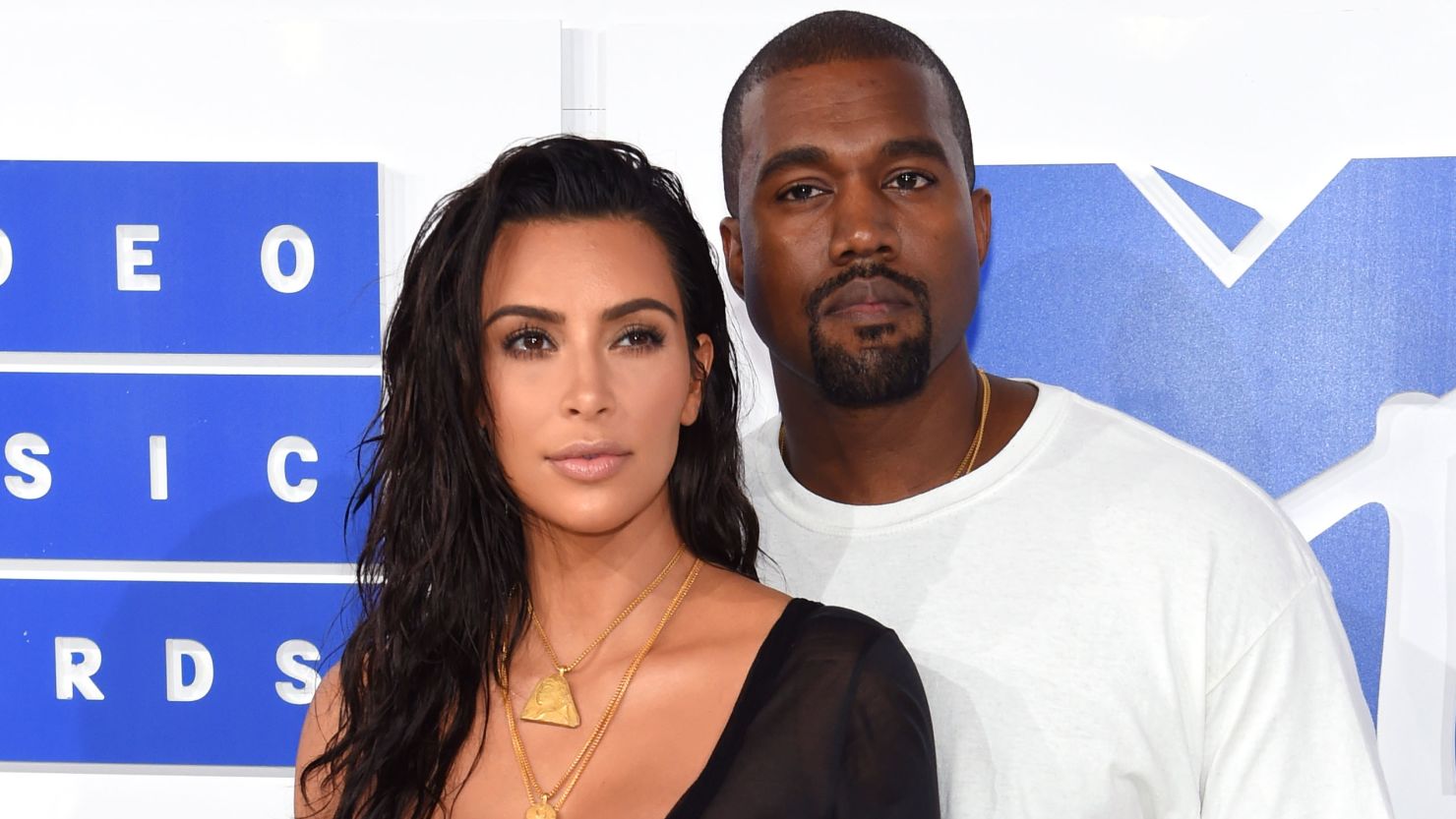 Kanye West and Kim Kardashian West attend the 2016 MTV Video Music Awards at Madison Square Garden on August 28, 2016 in New York City.  