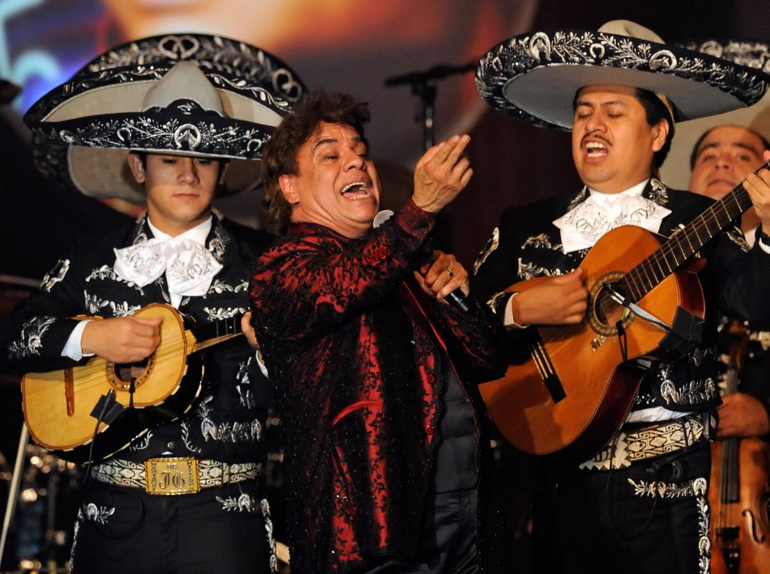 Juan Gabriel's shirt sparkled at a 2009 concert in Las Vegas honoring him as "person of the year."