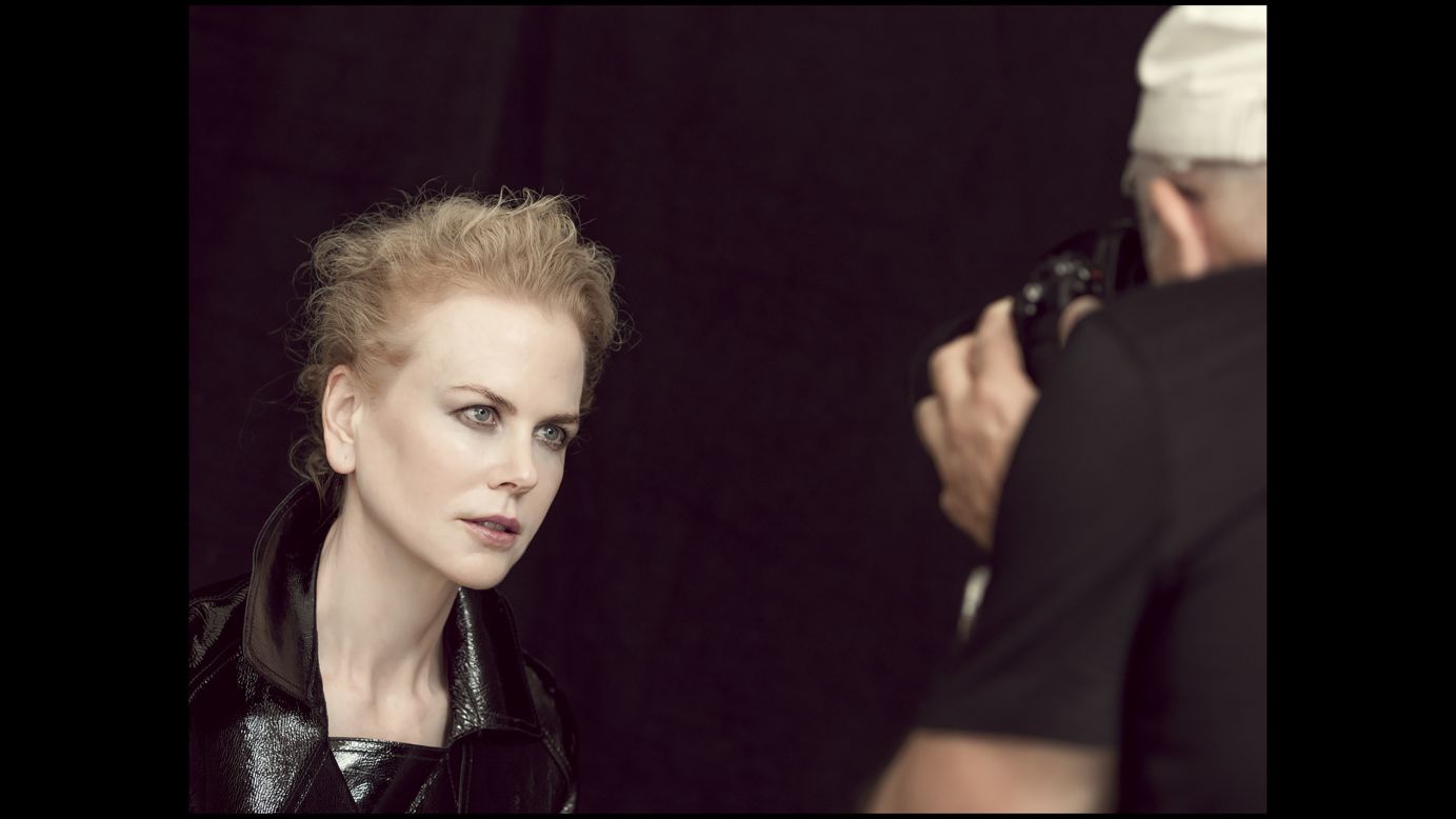 Photographer Peter Lindbergh gets a tight shot of actress Nicole Kidman. 