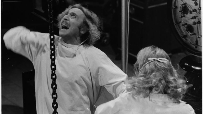 CIRCA 1974: Gene Wilder yells in a scene from the movie "Young Frankenstein" circa 1974. (Photo by Hulton Archive/Getty Images)