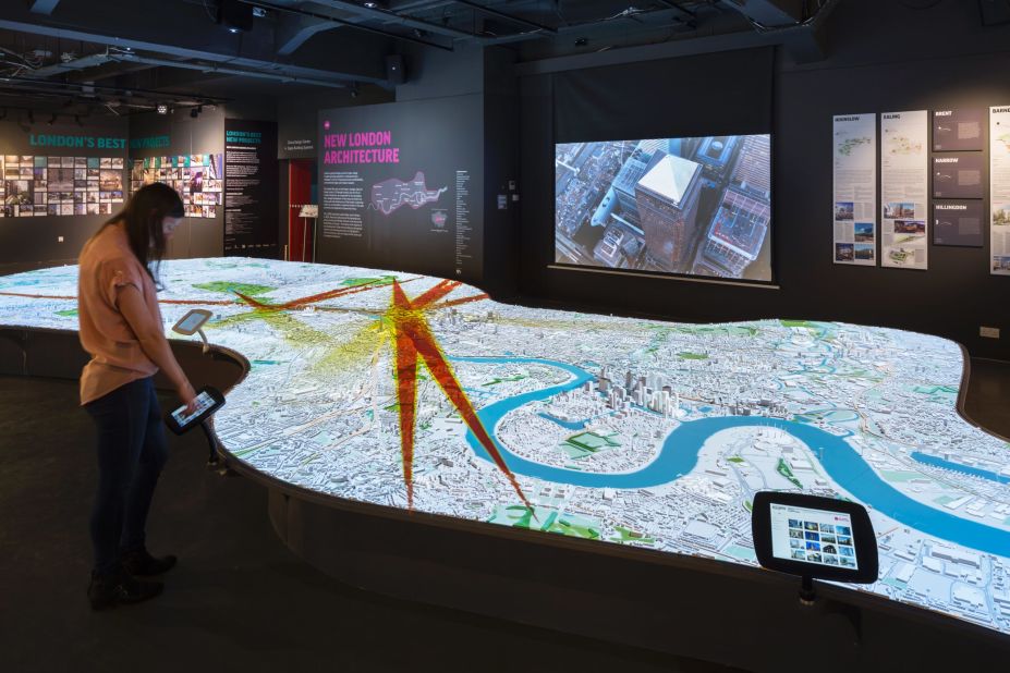 The NLA's permanent exhibition includes a 1:2000 scale interactive model of central London.