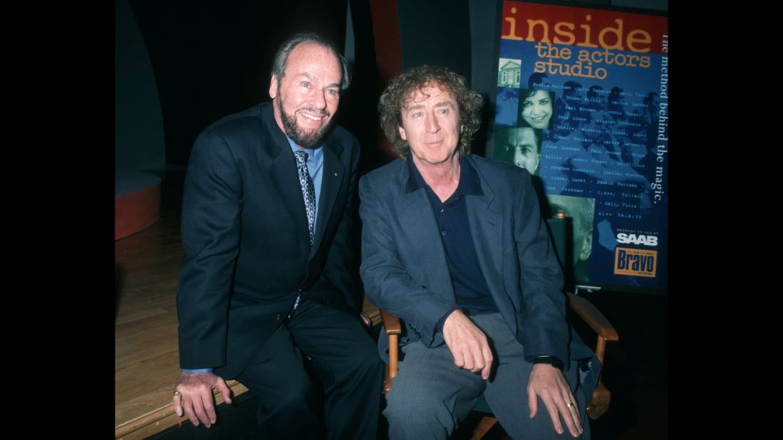 James Lipton sits with Wilder during a taping of the show "Inside the Actor's Studio" in 1996.