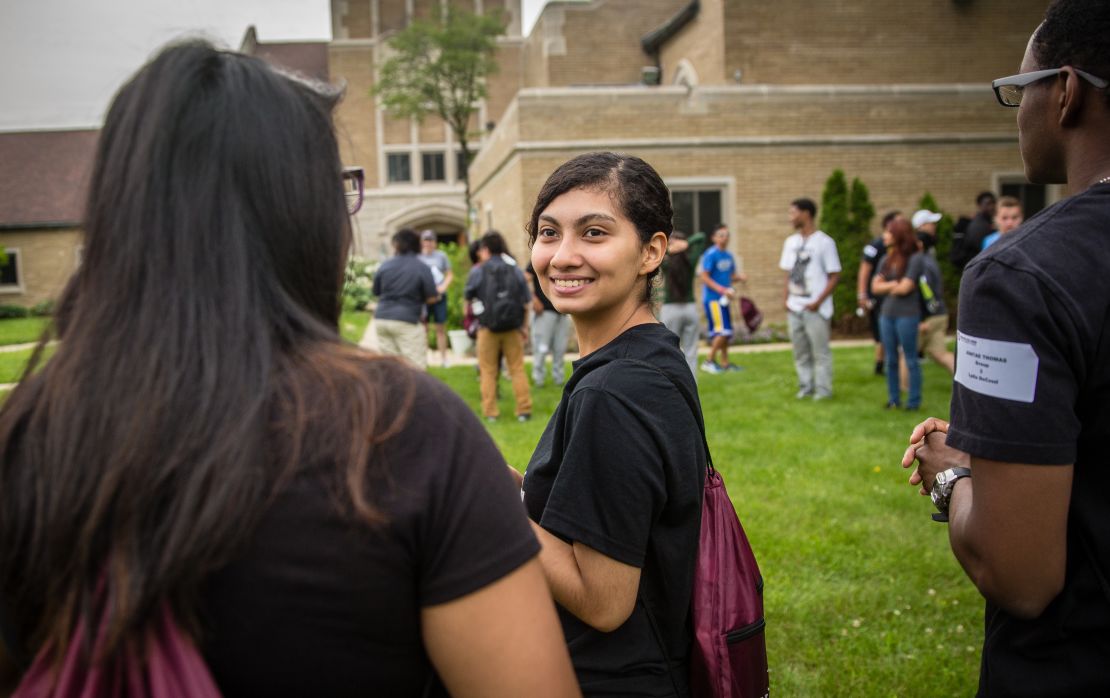 Arrupe student Vanessa Mora at the Loyola University campus in Woodstock, Illinois.