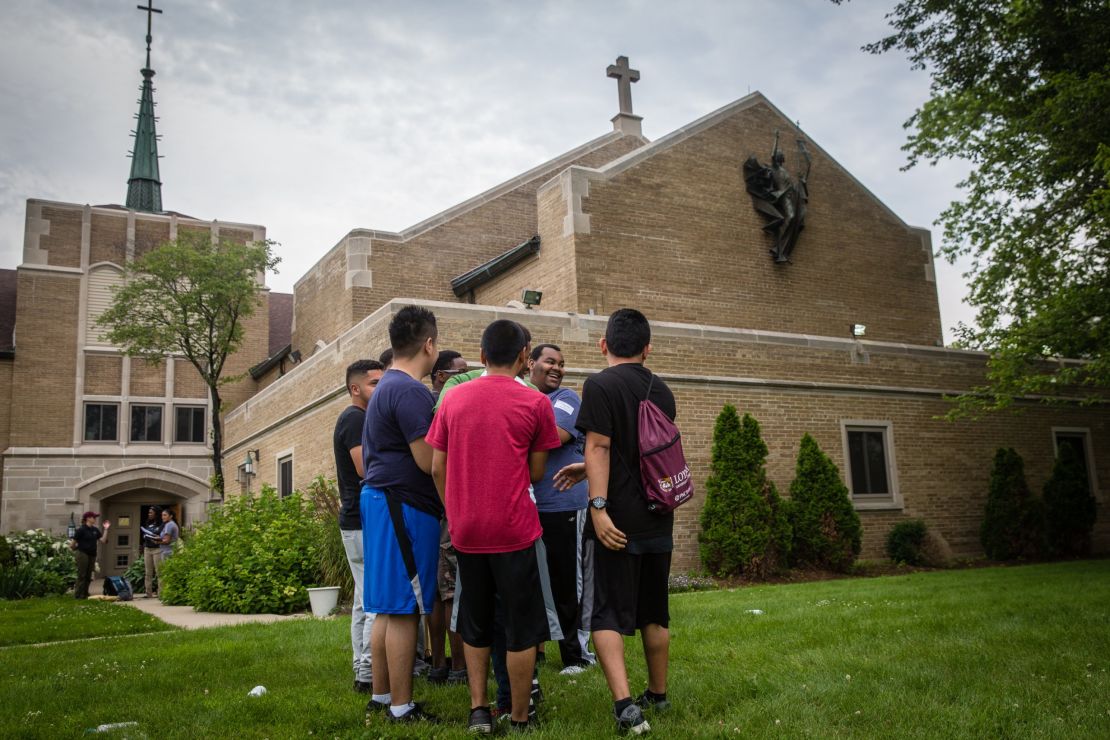 Arrupe students participate in a summer enrichment program at the Loyola University campus in Woodstock, Illinois.