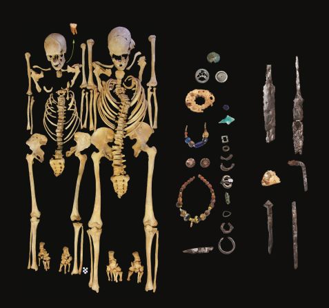 Scientists <a >reconstructed the genome of an ancient plague</a> in 2016, which may shed new light on how certain diseases can either mysteriously disappear or continue to evolve and spread. An adult woman's skeleton (on left) and adult man's skeleton (on right) tested positive for the presence of Y. pestis, what researchers believe caused the Justinian Plague. 