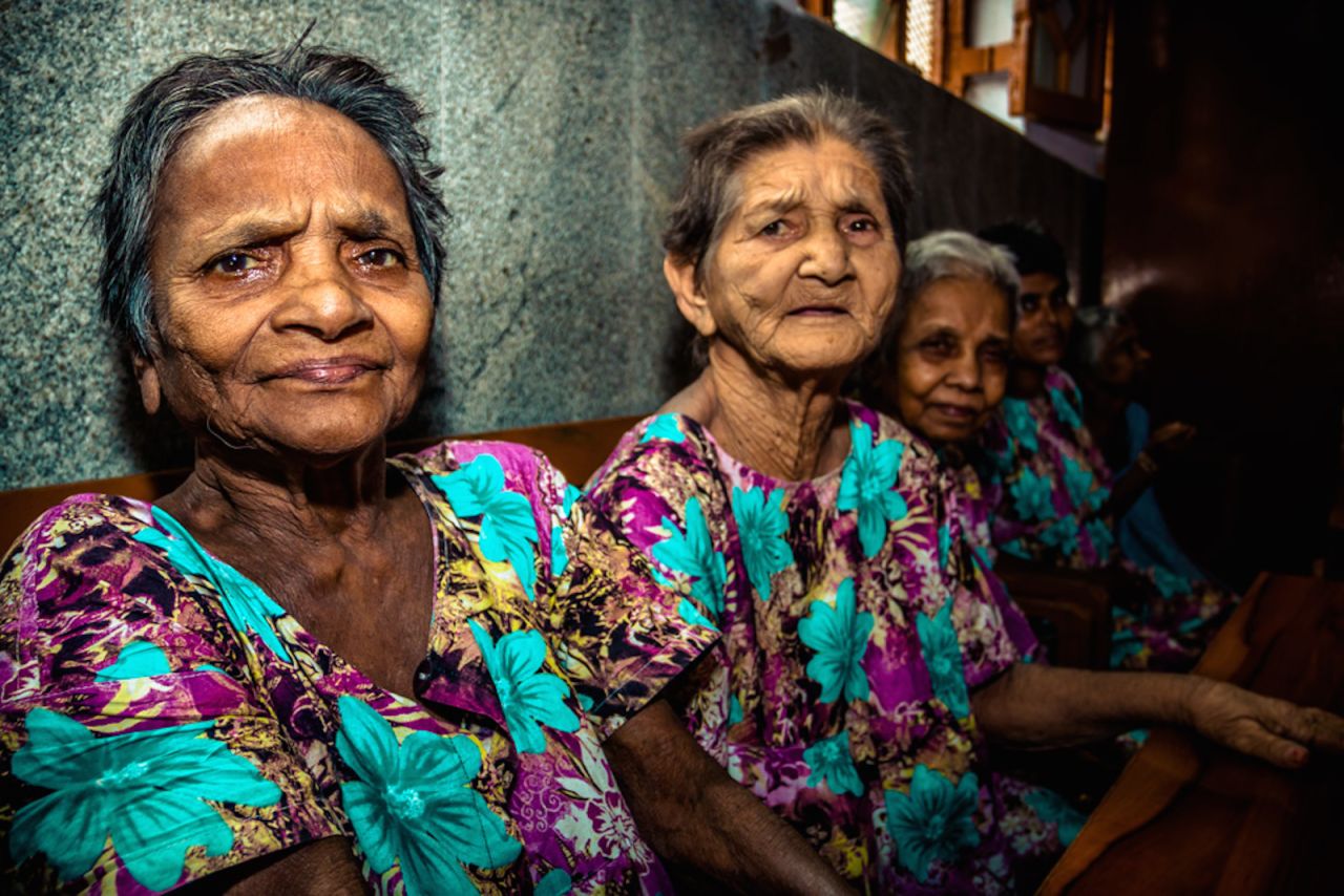 Women at the Home for the Dying and the Destitute. "I found seeing simple, everyday acts done with such care and support from the sisters really overwhelming," Gautam says.