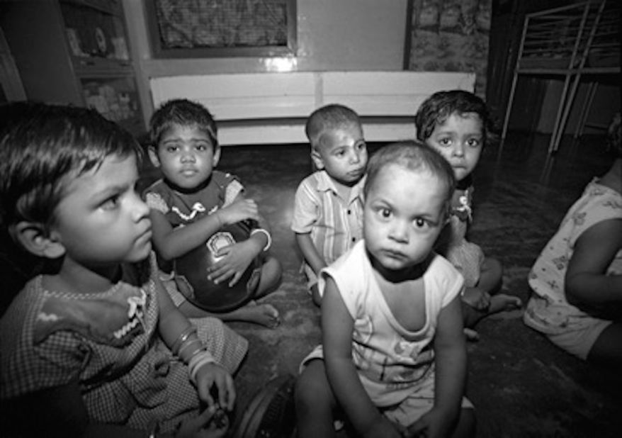 These orphans, photographed by Gautam in 2009, were rescued by the Missionaries of Charity and taken to Shishu Bhavan. Gautam says the time he spent at the home was tough.  "My memories from that period are dark, sad, and lonely," he says. 