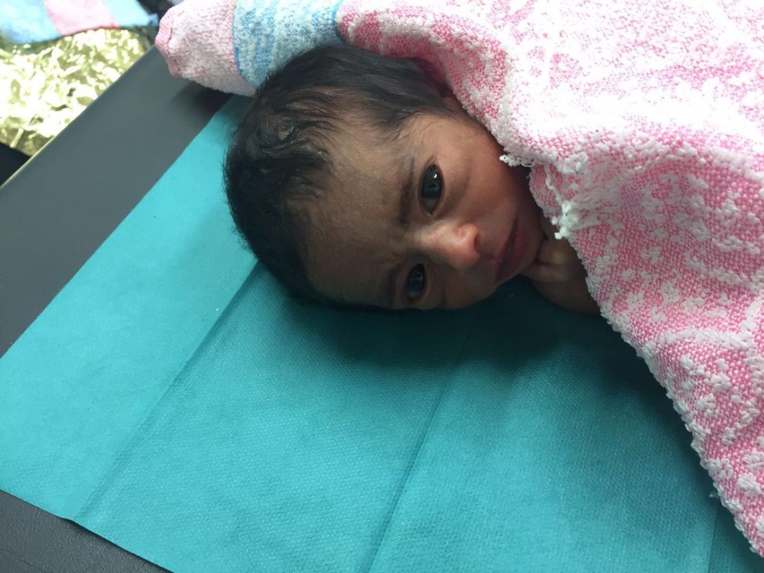MSF tweeted this picture of a five-day-old newborn. 
