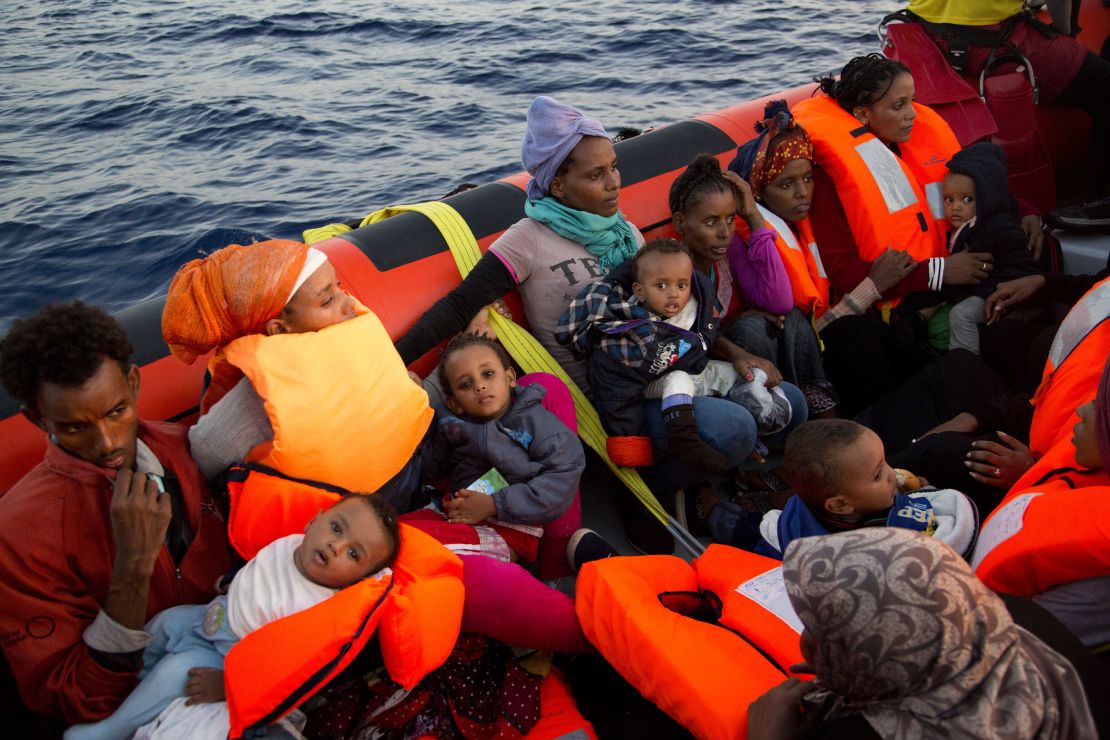 Thousands of migrants and refugees from Eritrea were rescued Monday morning from more than 20 boats by members of Proactiva Open Arms NGO. They were later handed over to the Italian cost guards and others NGO vessels operating in the zone.