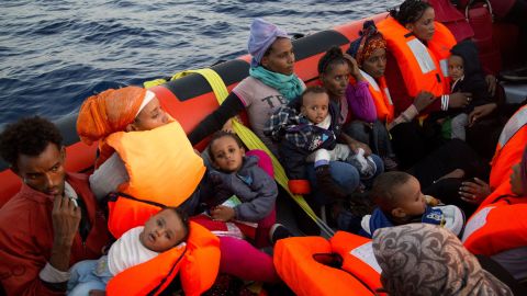 Thousands of migrants and refugees from Eritrea were rescued Monday morning from more than 20 boats by members of Proactiva Open Arms NGO. They were later handed over to the Italian cost guards and others NGO vessels operating in the zone.