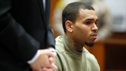 LOS ANGELES, CA - JANUARY 15:  Singer Chris Brown attends a progress hearing at Los Angeles Superior Court on January 15, 2015 in Los Angeles, California.  Brown was first placed on probation after the 2009 domestic violence case in which he plead guilty to assaulting his then-girlfriend, singer Rihanna.  (Photo by Lucy Nicholson - Pool/Getty Images)