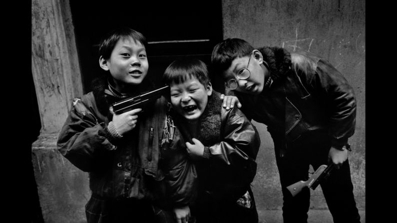 Children play in Shanghai, China, in 1995. Riboud was one of the first European photographers to travel into Communist China, according to Agence France-Presse.