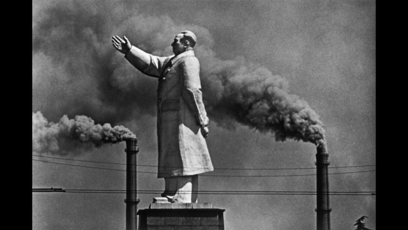 A statue of Chinese leader Mao Zedong is seen in an industrial center of Wuhan, China, in 1971. Riboud "was a terrific photographer, and of particular note was his pioneering work in China, which he first visited in the late 1950s and continued to photograph over the next three decades," said Magnum President Martin Parr.