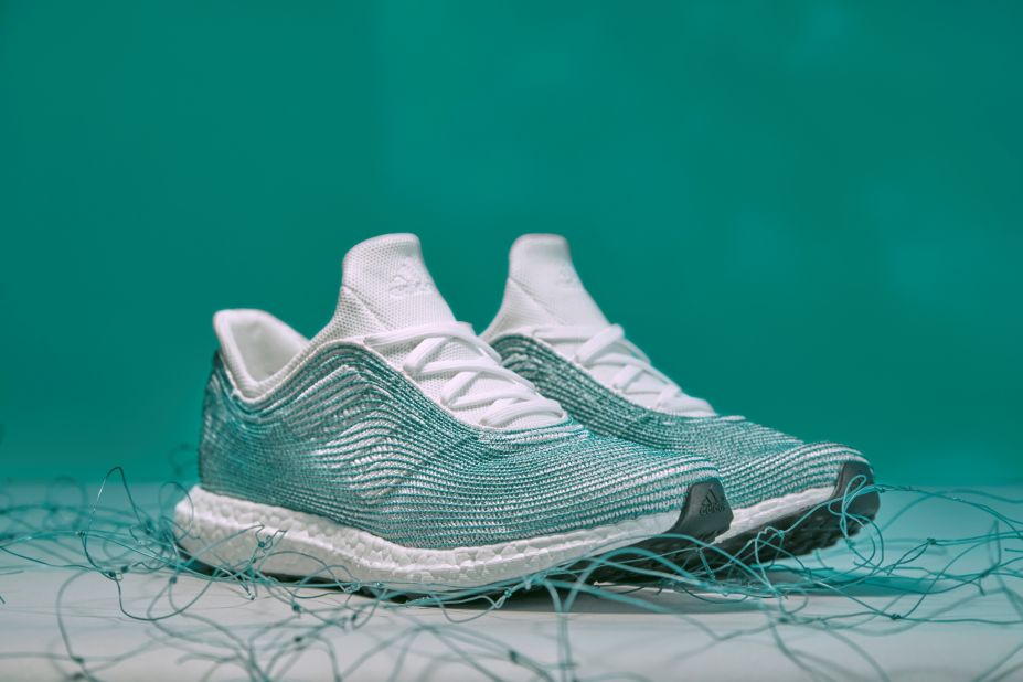 This shoe from Adidas and Parley is the first running shoe to use illegal deep-sea gillnets and recycled ocean plastic. Only 100 pairs were made.