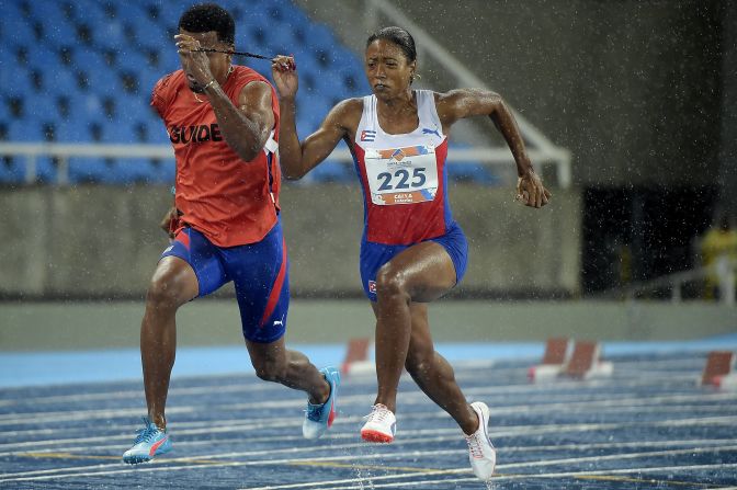 The visually impaired Cuban sprinter Omara Durand is aiming for multiple golds at the Rio Paralympics to add to her haul. With a time of 11.48 seconds, she is the world record holder at 100 meters in the T12 class. Durand is defending Paralympic champion at 100m and 400m.