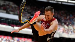 LONDON, ENGLAND - JULY 23:  Markus Rehm of Germany competes in the Men's T42/44 Long Jump during Day Two of the Muller Anniversary Games at The Stadium - Queen Elizabeth Olympic Park on July 23, 2016 in London, England.  (Photo by Dan Mullan/Getty Images)