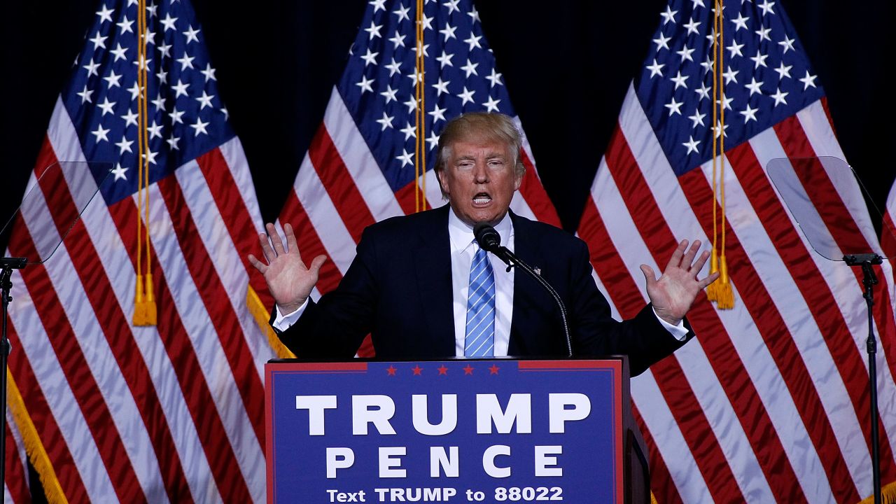 PHOENIX, AZ - AUGUST 31: Republican presidential nominee Donald Trump speaks during a campaign rally on August 31, 2016 in Phoenix, Arizona. Trump detailed a multi-point immigration policy during his speech. (Photo by Ralph Freso/Getty Images)