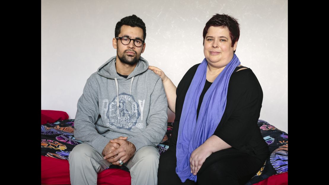 Uta hosts Hamid, from Afghanistan, in her home in Marzahn, Berlin, an area known for strong anti-migrant sentiment.